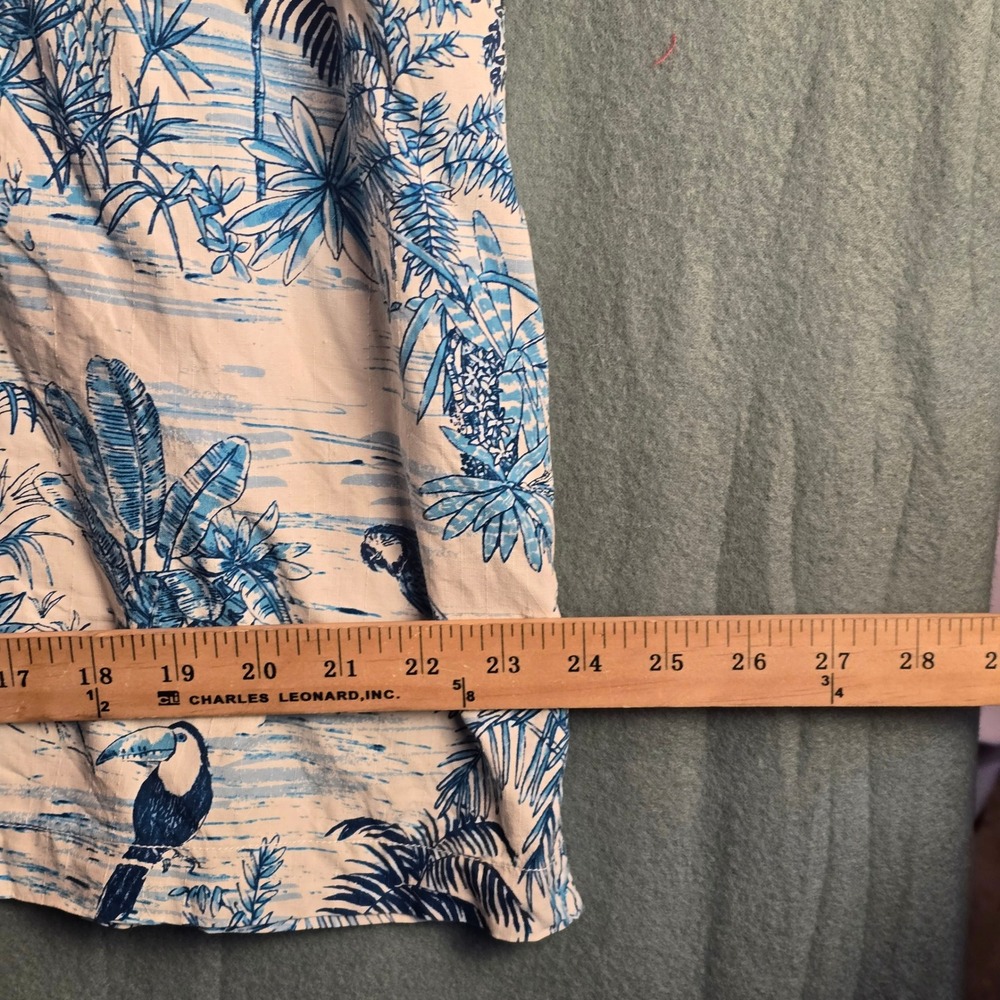 Tommy Bahama Mens 2XLB Blue White Silk Tropical Parrot Toucan Camp Shirt 2XL Big - Picture 6 of 15